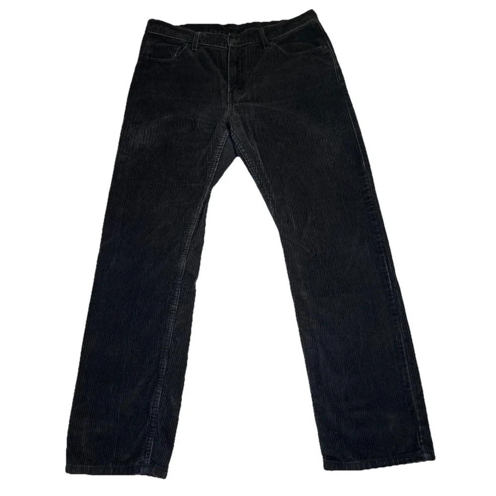 Levi's Men's Black Corduroy Straight Leg Pants Size 33x30 Grunge Rock Punk Goth